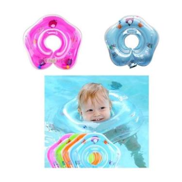 Imagem de Boia De Pescoço Para Bebê Inflável Piscina Com Alça Nadar Resistente C