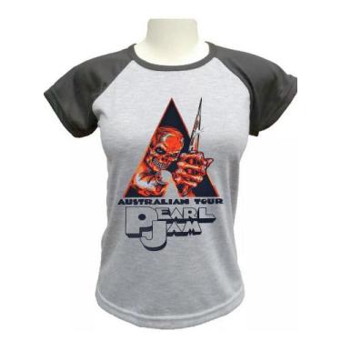 Imagem de Camiseta Babylook Pearl Jam Exclusiva - alternativo basico, Cinza, XG