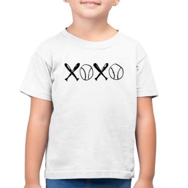 Imagem de Camiseta Algodão Infantil Xoxo Baseball - Foca na Moda, Branco, 4