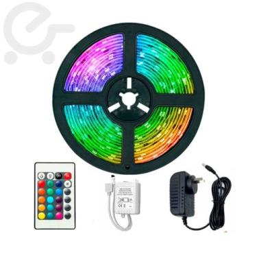 Imagem de Fita led rgb 5m 12v com controle e fonte