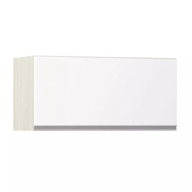 Imagem de Armário Basculante Luciane 80cm 1 Porta Lis, Legno Crema/Branco Mat