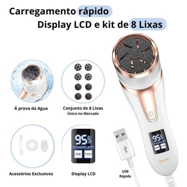 Imagem de Removedor de Calos e Rachaduras Eletrico para Pes Esfoliante Premium Lixa