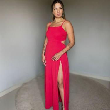 Imagem de Vestido Longo Com Fenda Na Perna Rita Amarrar Nas Costas Formaturas e 