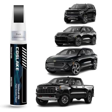 Imagem de COSLAKE Tinta de retoque de carro (preta (GBA/WA8555)) para Chevrolet, kit de reparo de arranhões de pintura de carro, solução rápida e fácil de reparar, caneta removedora de arranhões 2 em 1 com cor