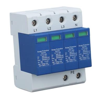Imagem de Protetor contra Surtos AC385V 4P 40KA Dispositivo de Proteção contra Surtos de Baixa Tensão 35mm Dispositivo de Proteção contra de Trilho Din Com Indicador de Status