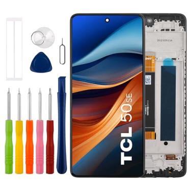 Imagem de [Com moldura] [Novo] Duotipa 17.2 cm LCD Display Touch Screen Digitalizador Substituição para TCL 50 SE com kit de ferramentas de reparo técnico - Preto