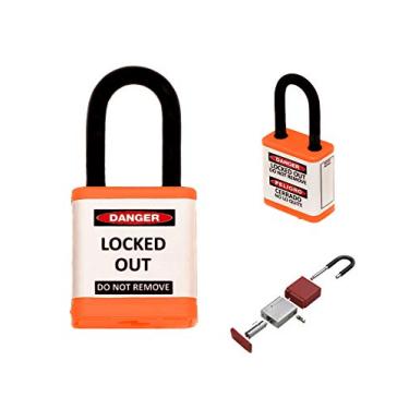 Imagem de Zing Cadeado de segurança, chaveado, laranja, manilha de 3,8 cm (700KA-laranja)