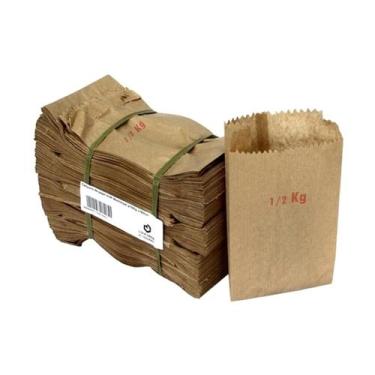 Imagem de Saco De Papel Kraft 1/2 - 500 Unidades 20x10cm - Tolepel