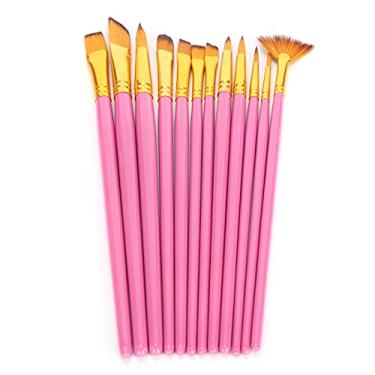 Imagem de 12pcs Tinta B Pincels de Nylon H para óleo/acrílico/aquarela/guache Pintagem Blue Tinta B Se Setnylon H Pincel Pincelsgouache Pinting Pinting Pinting Pincel Pintanartisttist