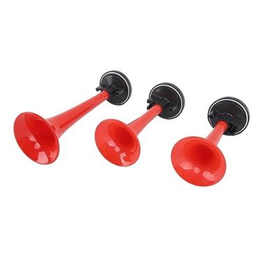 Imagem de Musical 3-Trumpet 125dB Horn Com Compressor e Mangueira-acrescenta Som Divertido e de Alto Volume a Caminhões, Trens, Barcos e Carros