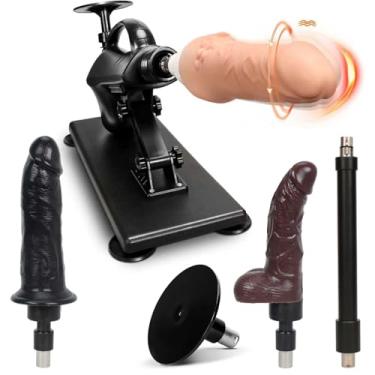 Imagem de Máquina erótica Amausen com movimento de empurrão, dildo de silicone com aquecimento e vibração realista, para homens e mulheres, brinquedos anal para adultos, com conector 3XLR