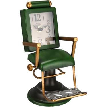 Imagem de RELOGIO DE MESA VINTAGE POLTRONA BARBEIRO HOME&CO METAL 20x10x17cm VERDE