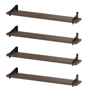 Imagem de 4 Prateleiras Suspensa Estilo Industrial Madeira 60cm FS P - Fassin Sh