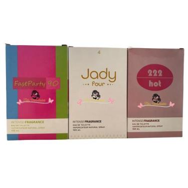 Imagem de Kit c/ 3 perfumes feminino bio raiz otima fixaçao fantasy,jady e 202 h