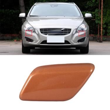 Imagem de JESYMBX Tampa do bocal da arruela do farol do para-choque dianteiro para Volvo V60 S60 2011 2012 2013 Tampa de jato de pulverização cobre esquerda