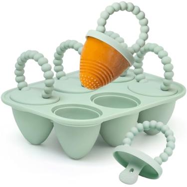 Imagem de Moldes de picolé de bebê totalmente de silicone com palitos, moldes AODISTUCE de picolé de 28 g para bebês Moldes de picolé de leite materno para alívio da dentição, máquina de guloseimas congeladas