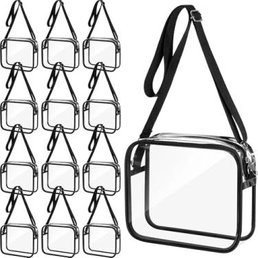 Imagem de Eccliy Bolsa tiracolo transparente, 12 peças, aprovada em estádio a granel, bolsa mensa...