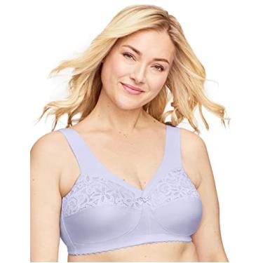 Imagem de Glamorise Sutiã feminino plus size MagicLift de algodão sem aro #1001, Lilás, 40J