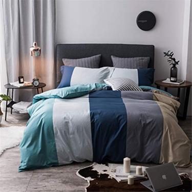 Imagem de Conjunto de roupa de cama 100% algodão, Queen, King, crianças, adultos, patchwork, capa de edredom, conjunto de lençóis, fronhas, cor4,200 * 230 cm