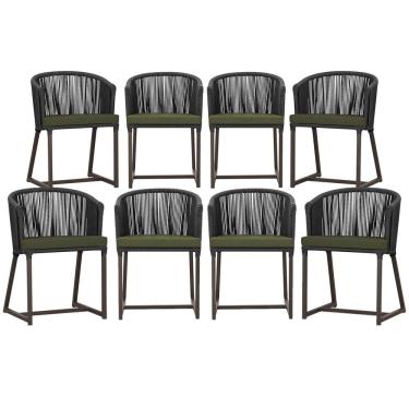 Imagem de Mesa com 4 Cadeiras de Jantar Roma 100cm e Noronha em Aluminío