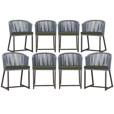 Imagem de Mesa com 4 Cadeiras de Jantar Roma 100cm e Noronha em Aluminío