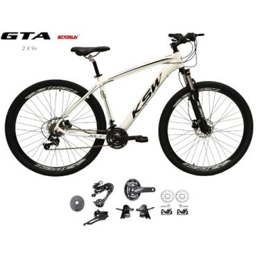Imagem de Bicicleta Aro 29 Ksw Xlt Kit 2x9 Gta Sunrun Freio Disco K7 11/36 Pedivela 24/38d Garfo com Trava (Branco, 15)