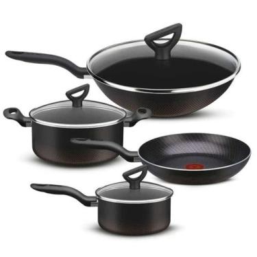 Imagem de Jogo De Panelas Rochedo Inova Antiaderente 4 Pecas Preto R2X1DAB61