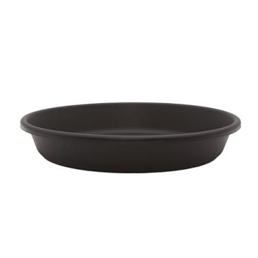 Imagem de Pires redondos clássicos – Bandejas coletoras de vaso de flores da HC Companies 40,64 cm para plantadores, pares com vaso clássico preto de 40,64 cm LIA16000G18 preto (SLI17000G18)