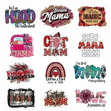 Imagem de Amazingxy 12 Peças De Decalques Letras Mamãe Para Roupas Femininas, Adesivos Transferência Térmica Faça Você Mesmo Roupas, Camisetas, Jeans, Mochilas, Apliques