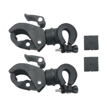 Imagem de WELWIK 2 peças de suporte universal de montagem de lanterna de bicicleta com rotação de 360 graus, clipes de luz de plástico preto, acessórios de ciclismo