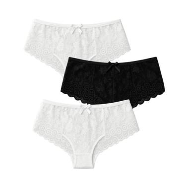 Imagem de Calcinhas Em Renda Antialérgica Plus Size Kit 3 unidades - SollBella S