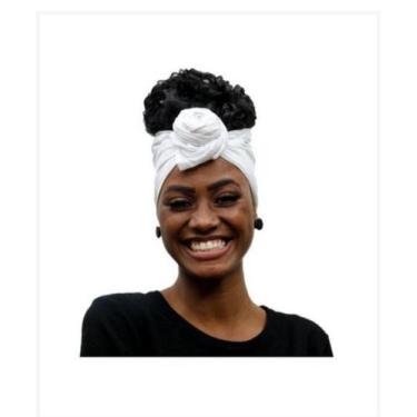 Imagem de Turbante africano aramado estiloso - Atamultimarcas0810, Branco