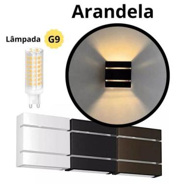 Imagem de Kit 6 Arandela Externa 2 Frisos Duplo Foco De acrílico Ideal Para Pisc