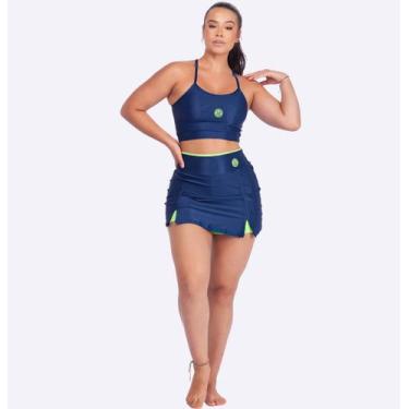 Imagem de Conjunto De Beach Tennis Treino Musculação Bicolor Leve Canelado Top A