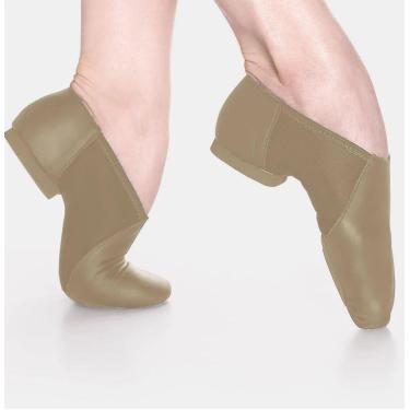 Imagem de Botinha Jazz em Couro c/Stretch Só Dança F56, Bege Eua, B, 38