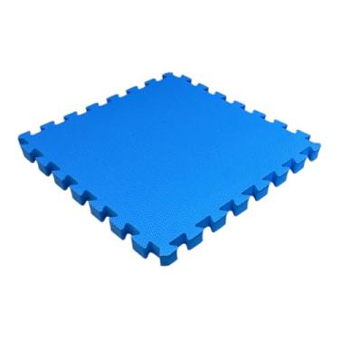 Imagem de Kit 12 Tapete Tatame Eva + Bordas de Acabamento Loja da Maria 50x50x3cm 30mm Azul Royal