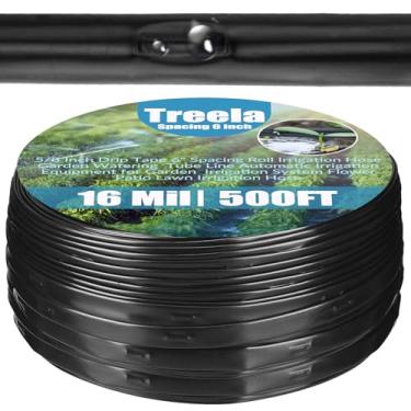 Imagem de Treela Fita de gotejamento de 152 m 15,24 cm, rolo de espaçamento de 15 cm, mangueira de irrigação de 16 mm, linha de tubo de irrigação de jardim, equipamento automático para sistema de irrigação de