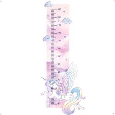 Imagem de Adesivo Infantil Régua Crescimento Unicórnio Lavável Seguro Fácil Aplicação Ideal Para Decoração Quarto Bebê Menina