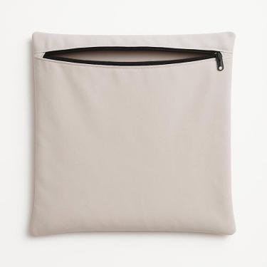 Imagem de Capa De Almofada 42cm Decorativa Suede Para Sofá E Cadeira Bege