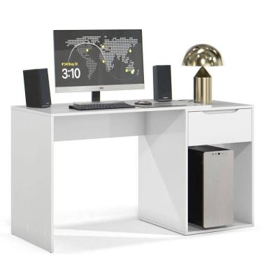 Imagem de Mesa Escrivaninha 1 Gaveta Com Suporte Para Cpu Flop Branco