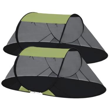Imagem de Akiky Barraca de mosquito pop-up para acampamento, barraca de acampamento para 1 pessoa com tela de insetos, rede mosquiteira dobrável portátil para adultos e crianças (Armygreen-2 peças)