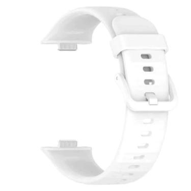 Imagem de Pulseira Silicone Compatível Com Huawei Watch Fit 3 - Poolsy, Branca