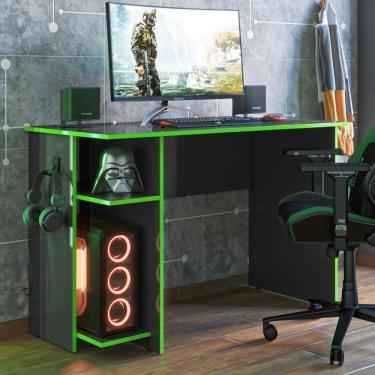 Imagem de Mesa P/ Escritório E Gamer Preto Fosco/verde (3875.77)