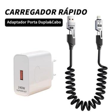 Imagem de Carregador Para iP Tipo C Cabo 4 Em 1 Carregamento Rápido Escalável Tr