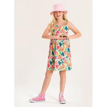 Imagem de Vestido Regata Verão Menina Verde Corações Vibrantes - Molekada, 2