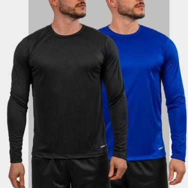 Imagem de Kit 2 Camisetas com Proteção Solar Uv 50+ Camisa Termica Manga Longa M