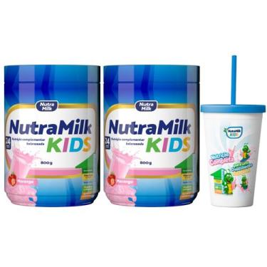 Imagem de kit 2 Suplemento Alimentar em pó infantil Nutramilk Kids + 1 Copo excl