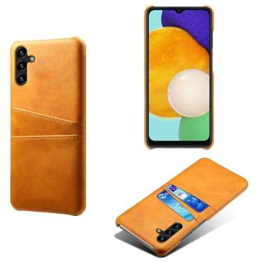 Imagem de Capa compatível com Samsung Galaxy A13 4G, capa de couro PU - Capa de telefone fina à prova de choque com 2 compartimentos para cartão, proteção anti-impressão digital e antiqueda, plástico sintético