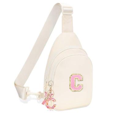 Imagem de Pochete para meninas e mulheres – Pochete para meninas de 8 a 12 anos, presentes de aniversário para adolescentes, pochete infantil moderna, Bege, 26cm x 15cm x 6cm (10.23in x 5.9in x 2.36in), C