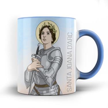 Imagem de Caneca xicara Fé Católica Santa Joana Darc 25 (Preta)